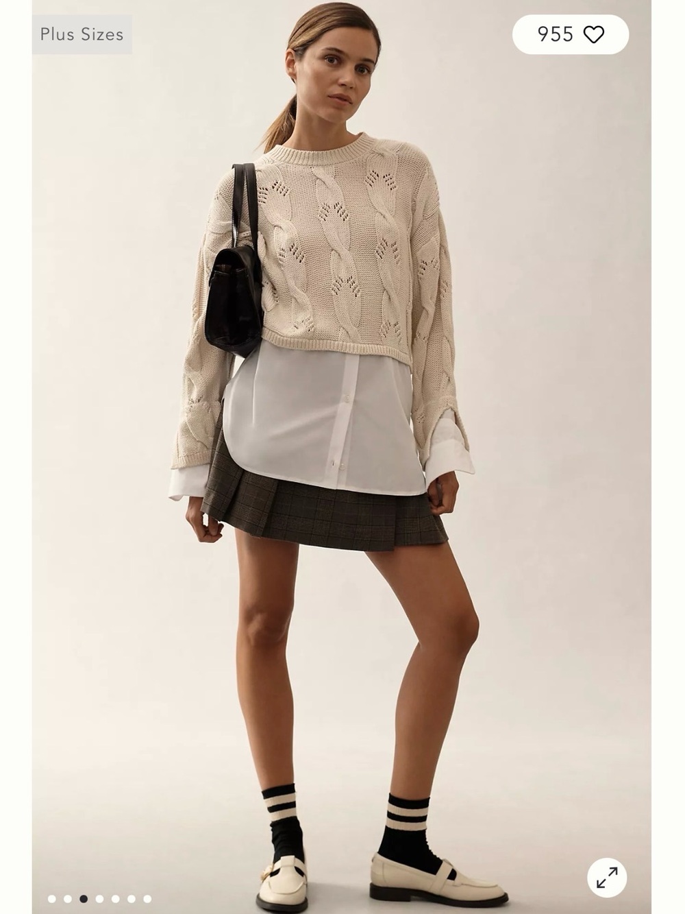 Anthropologie Pilcro Cable Twofer Sweater